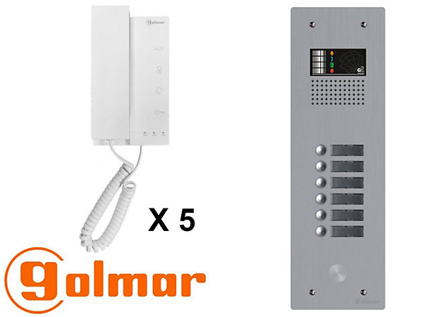 Kit interphone avec 5 combinés GOLMAR Collectif