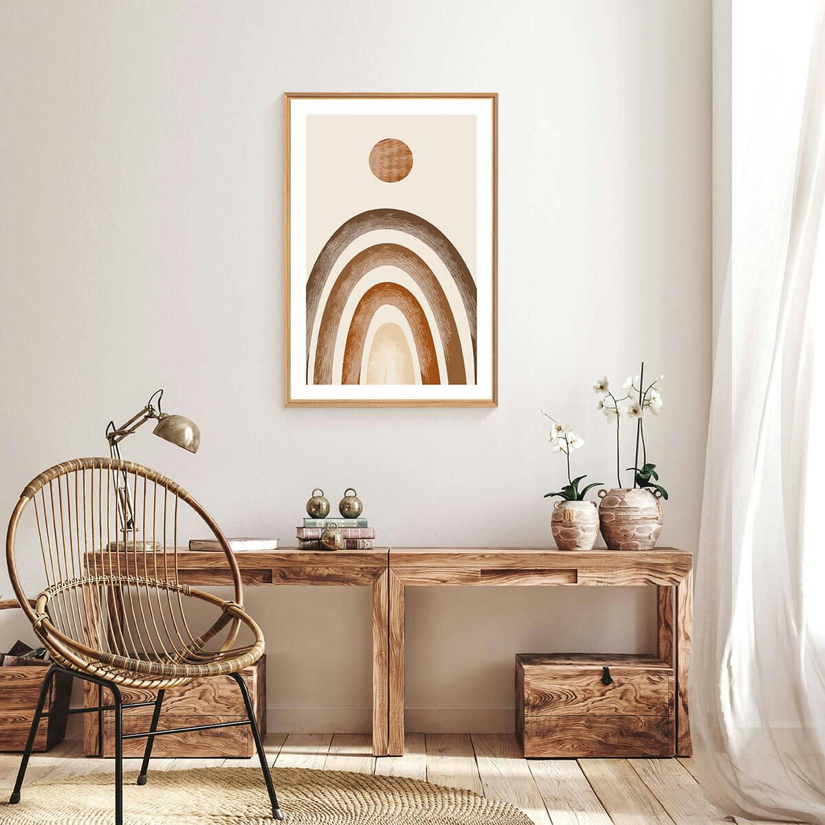 CONTEMPORAIN URBAIN - Tableau mural encadré arc en ciel 65x97 cm