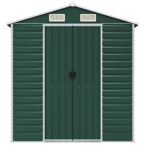 NNEVL Garden Shed Green 191x470x198 cm Galvanised Steel