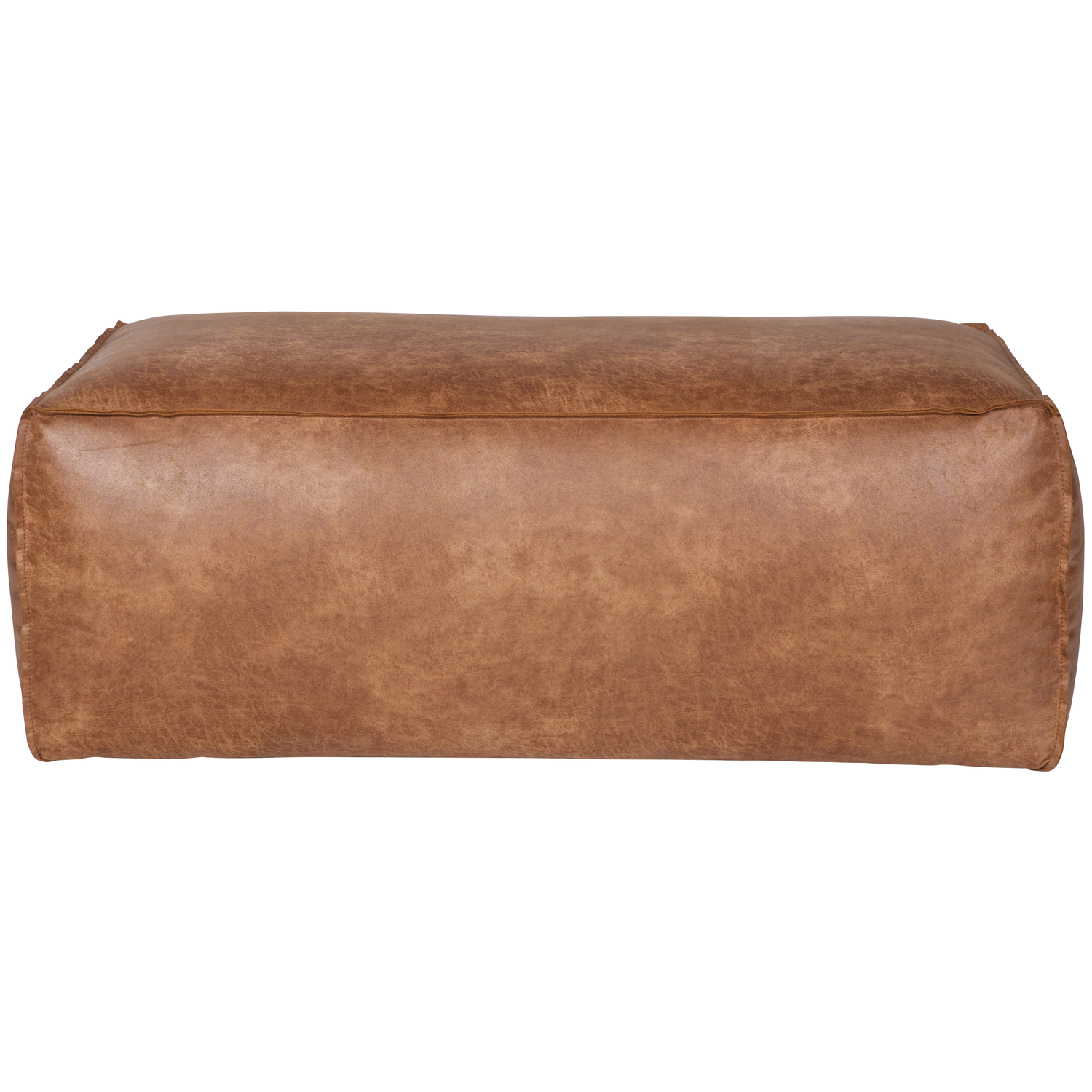 WOOOD poef Rodeo - Recycle Leer - Cognac - 43x120x60
