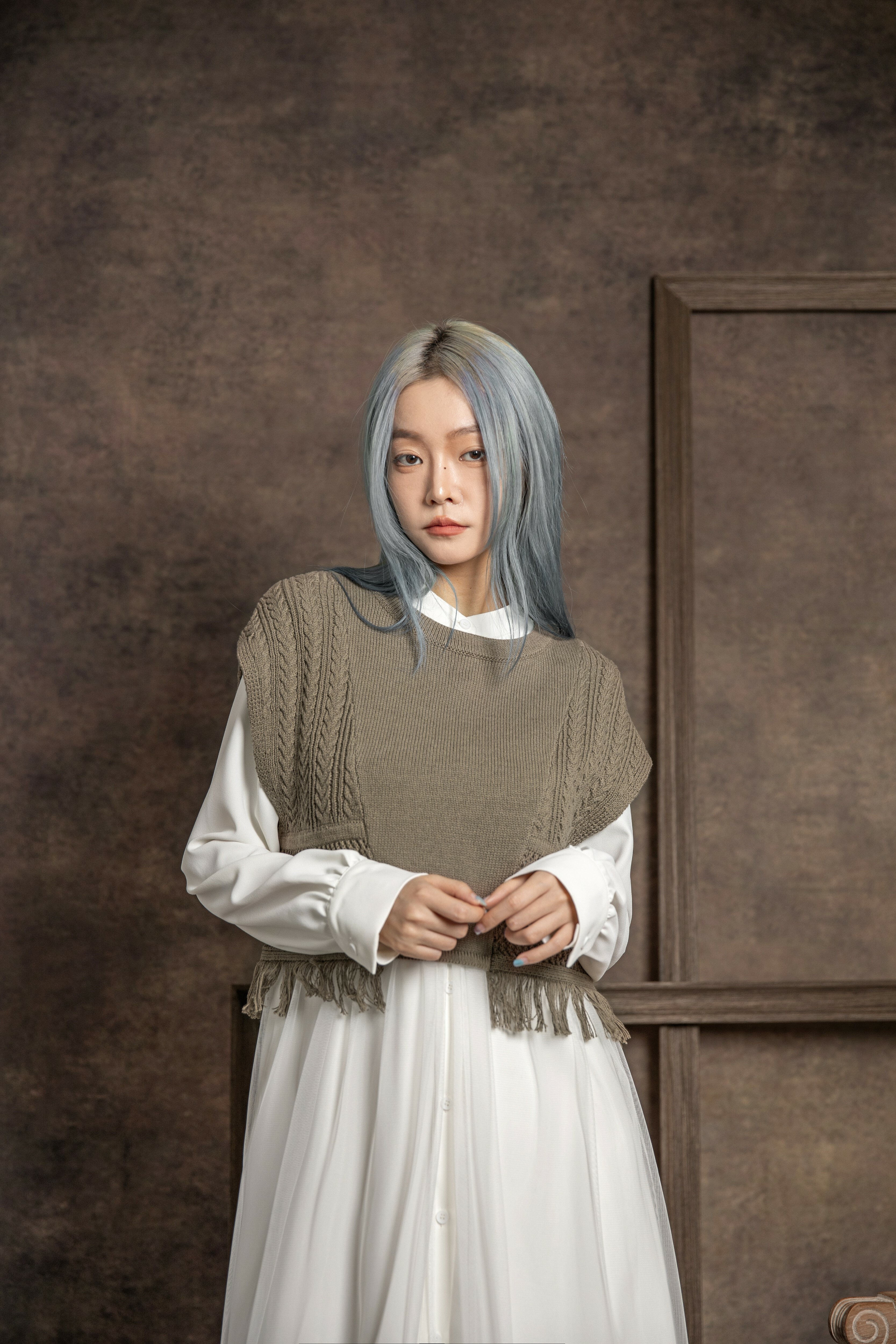Fringed detail sweater - 180X