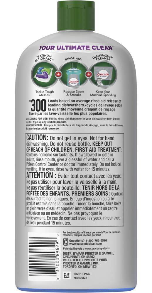 Cascade Power Dry Dishwasher Rinse Aid,  901 mL