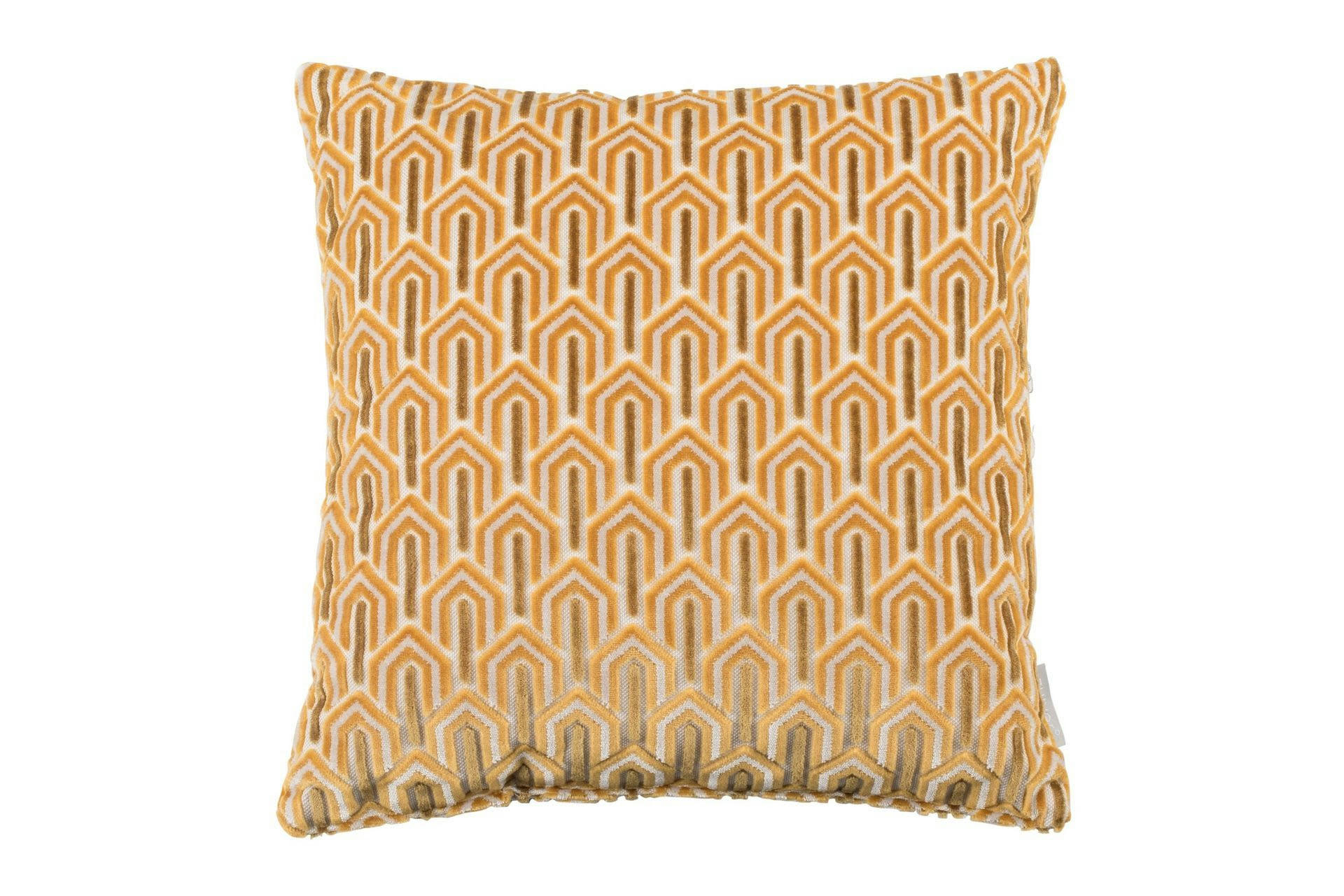 BEVERLY - Coussin en tissu jaune