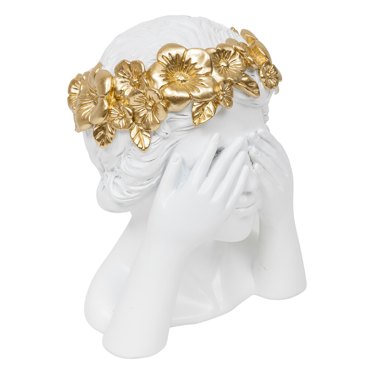 Bust of woman "Wild" Resin, White, H.22 cm