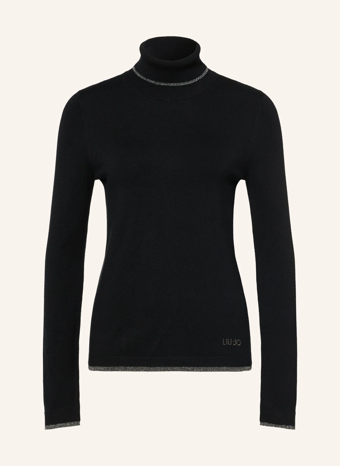 LIU JO Rollkragenpullover mit Glitzergarn und Schmucksteinen