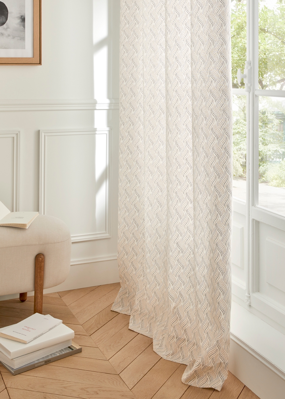 RIDEAU EN COTONBEIGE