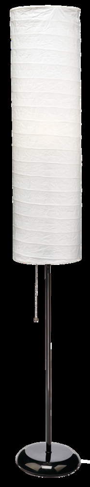 For Living Rice Paper Shade Floor Lamp, 54-in, Black