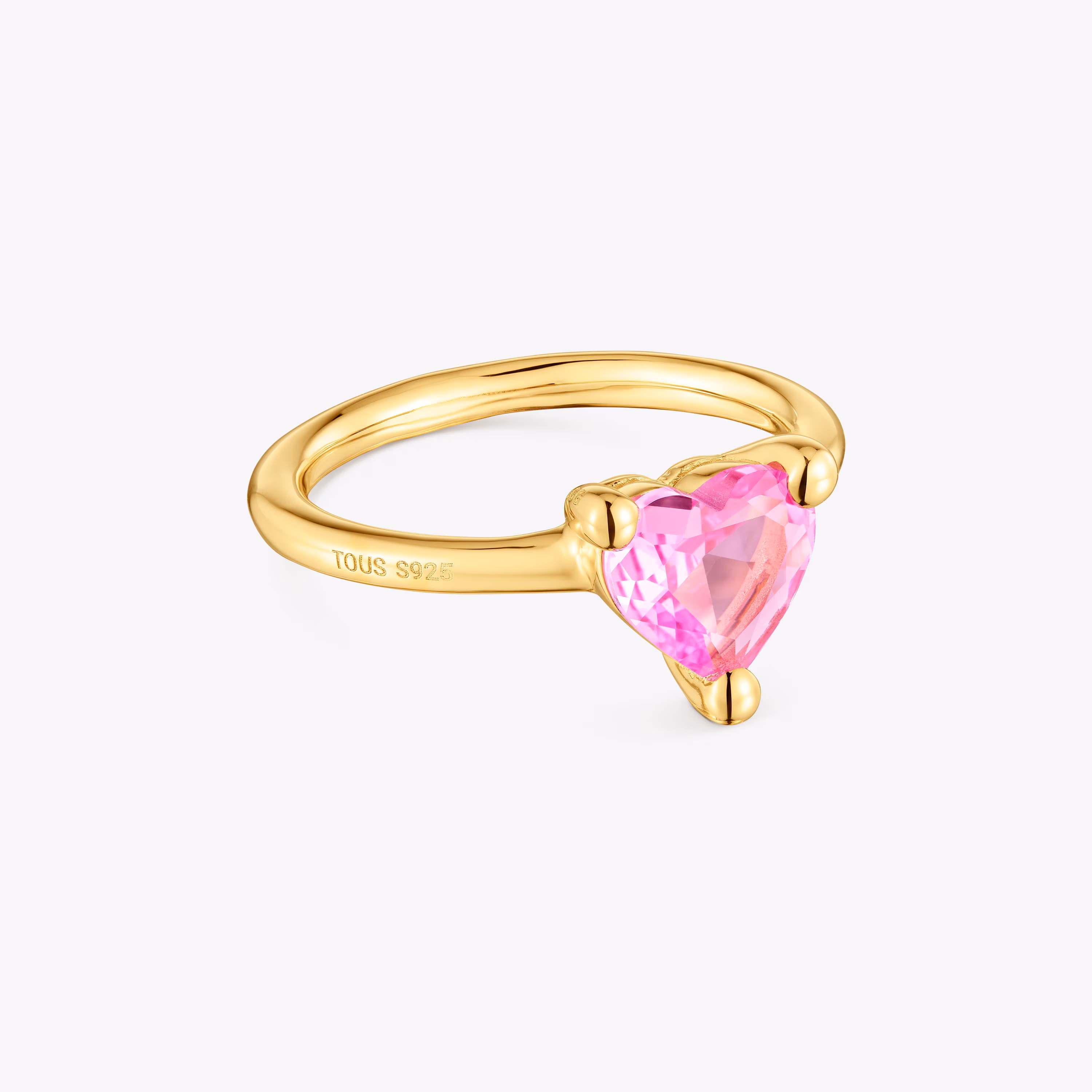Anillo con baño de oro 18 kt sobre plata y zafiro creado en laboratorio Garden Of Love LGG