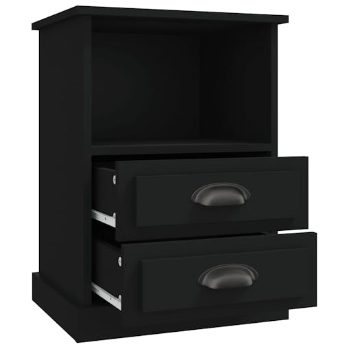 NNEVL Bedside Cabinets 2 pcs Black 43x36x60 cm