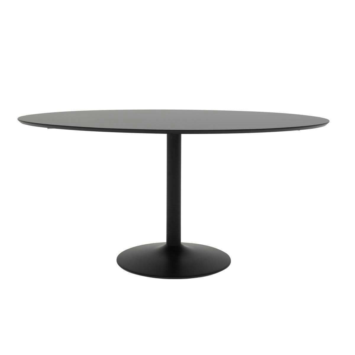 TACA - Table à manger ovale 160x110cm en bois noir