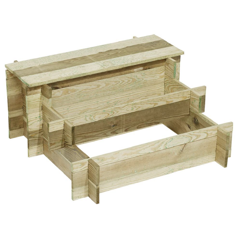 Carré potager et composteur en pin 78x78xH.38cm