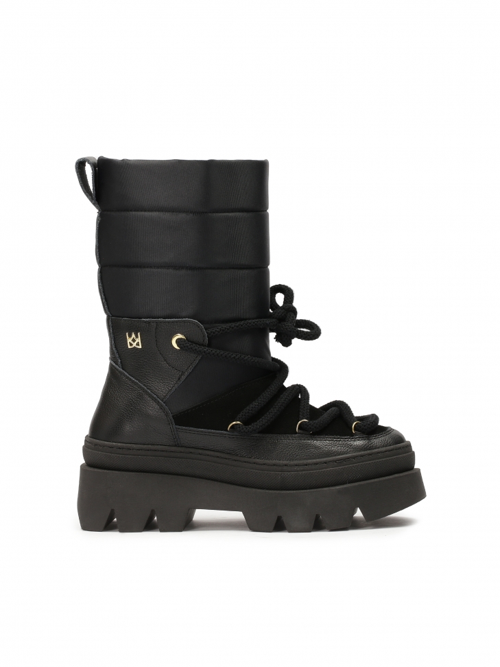 Warm snow boots on a thick sole