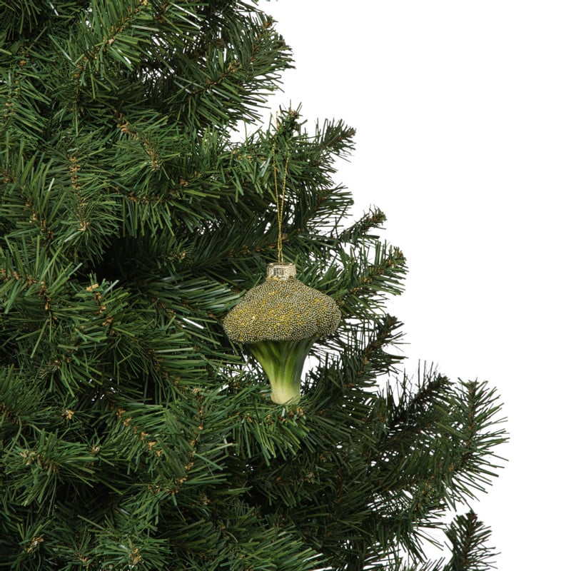 Kersthanger broccoli - groen - 8.5x6.5x6 cm