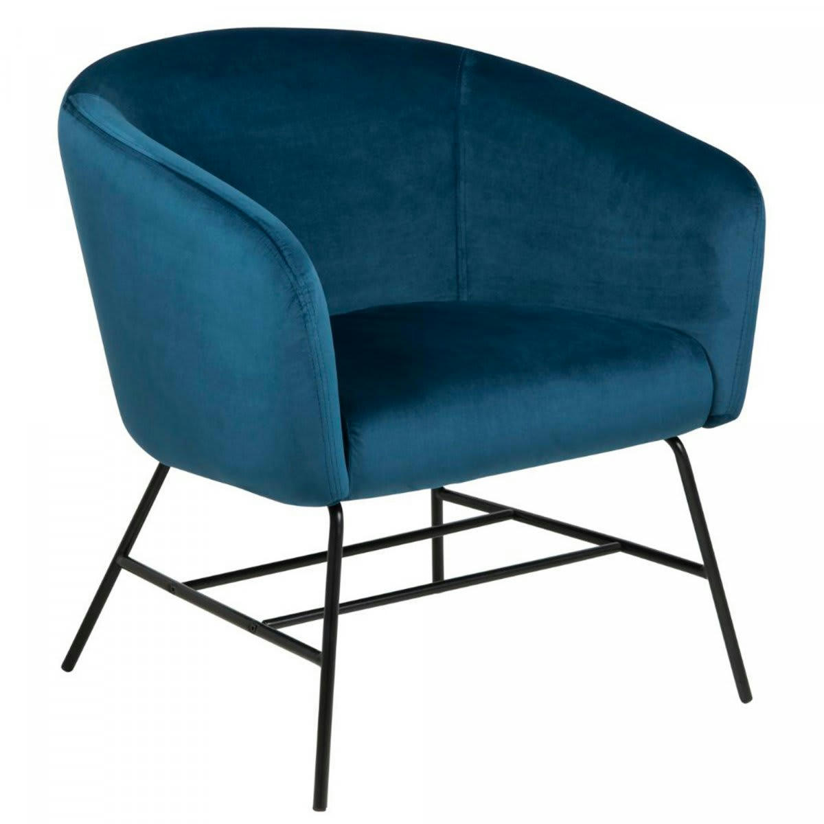 RAMZO - Fauteuil tendance en velours bleu foncé