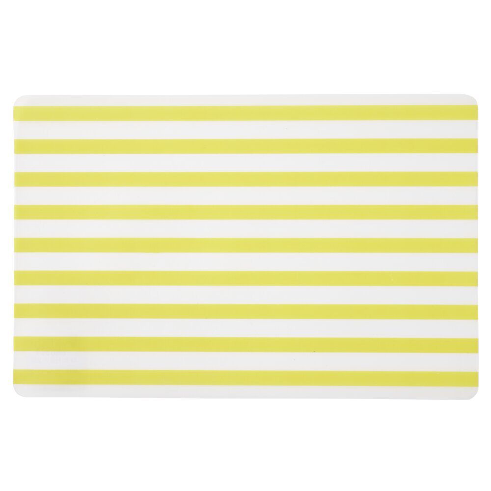 Set de table rectangulaire bayadère jaune et blanc 28,5x43,5cm