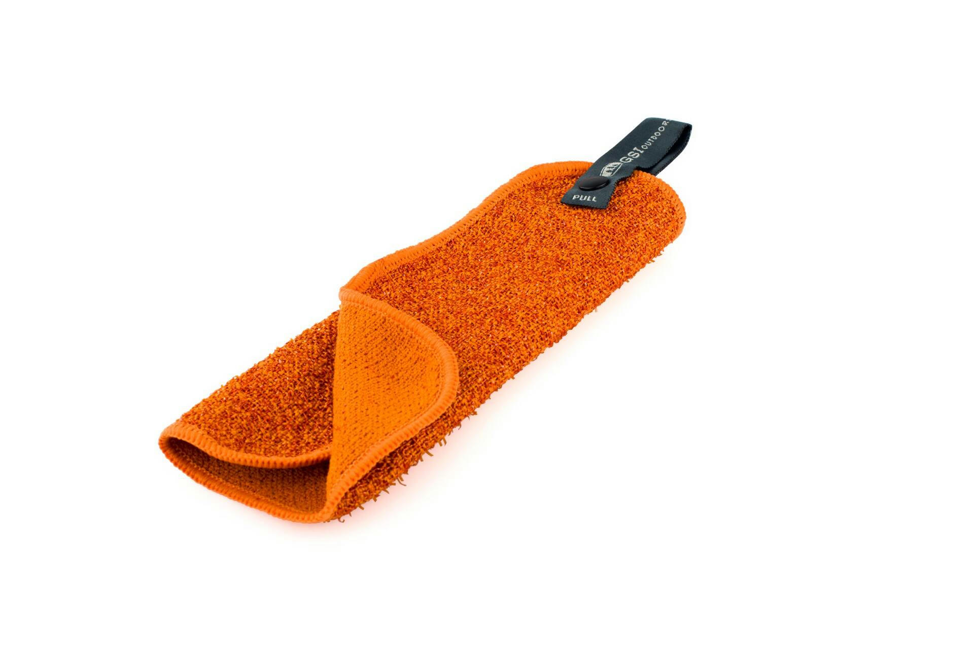 GSI Outdoors Camp Dish Cloth, Two-sided Soft/Abrasive Sides, Large, Orange