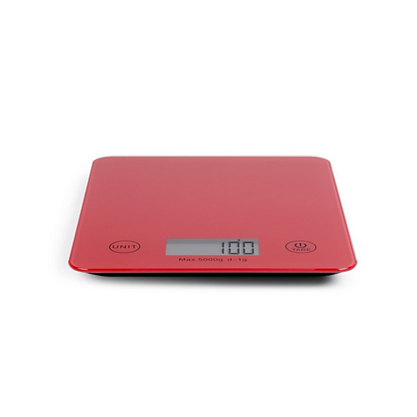 Balance de cuisine électronique Coloris Rouge DOM354RC - Capacité 5 kg - ml ou g DOM354RC
