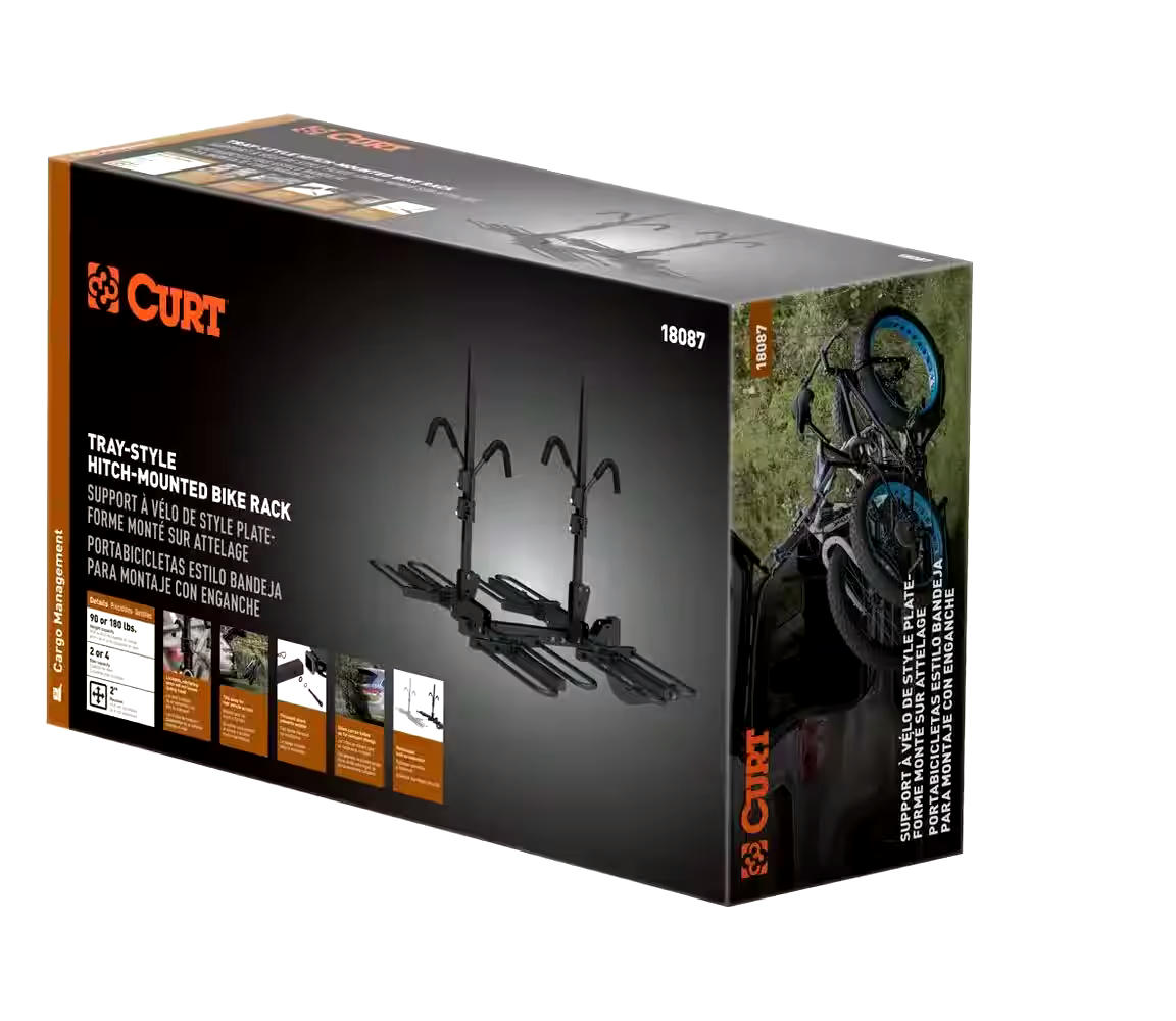 CURT Tray-Style Hitch-Mounted Bike Rack (4-Bike, 2-in Shank)