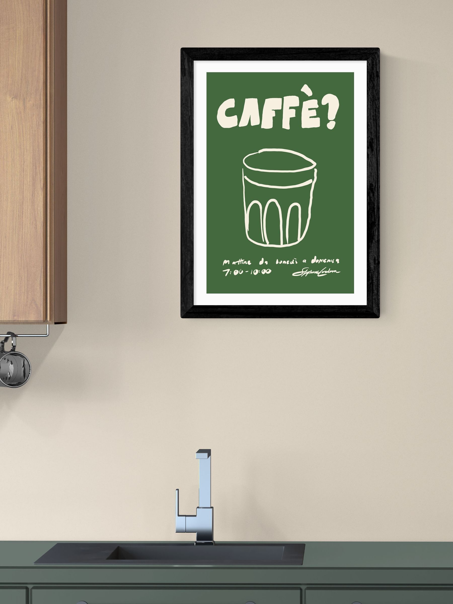 East End Prints Black Caffe Wall Art Print by Stephie Cardona