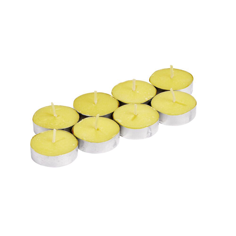 Bougie chauffe-plat citronnelle cire jaune 3,7xEp1,8cm (8 pièces)