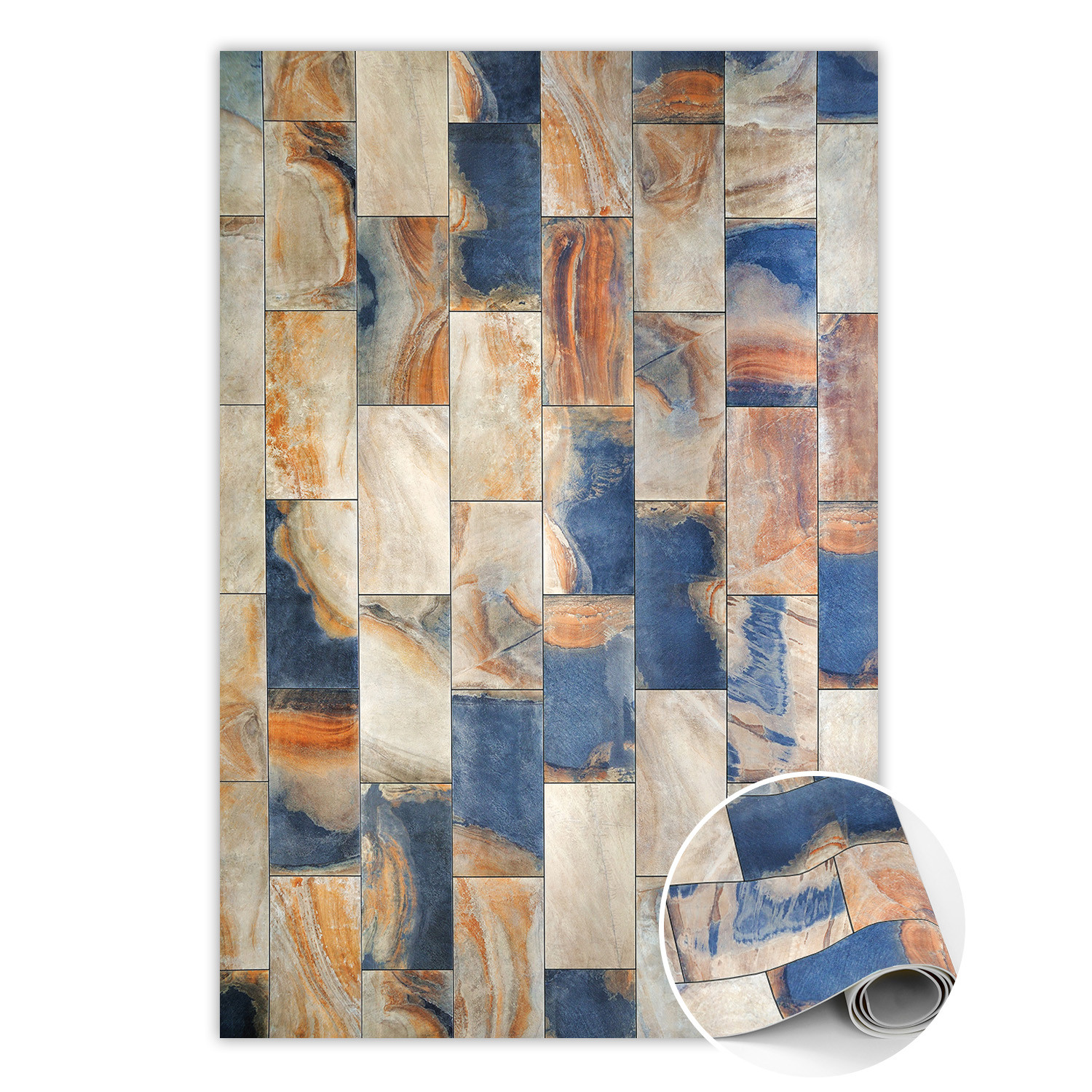 Modny dywan winylowy Marmurowa kostka 60 x 90 cm