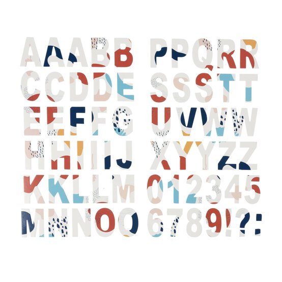 Abstract Chipboard Alphabet Stickers