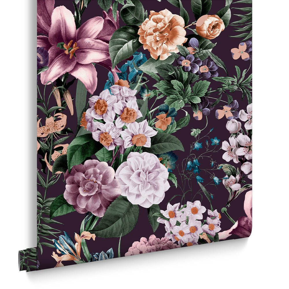 Graham & Brown Vliesbehang - Glasshouse Flora Amethyst - 10mx52cm