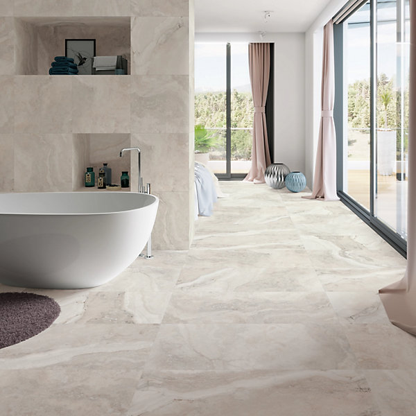 Carrelage Travertino di Caracalla poli Blanc - Poli 120 x 60cm( vendu par boite de1,44 m² )