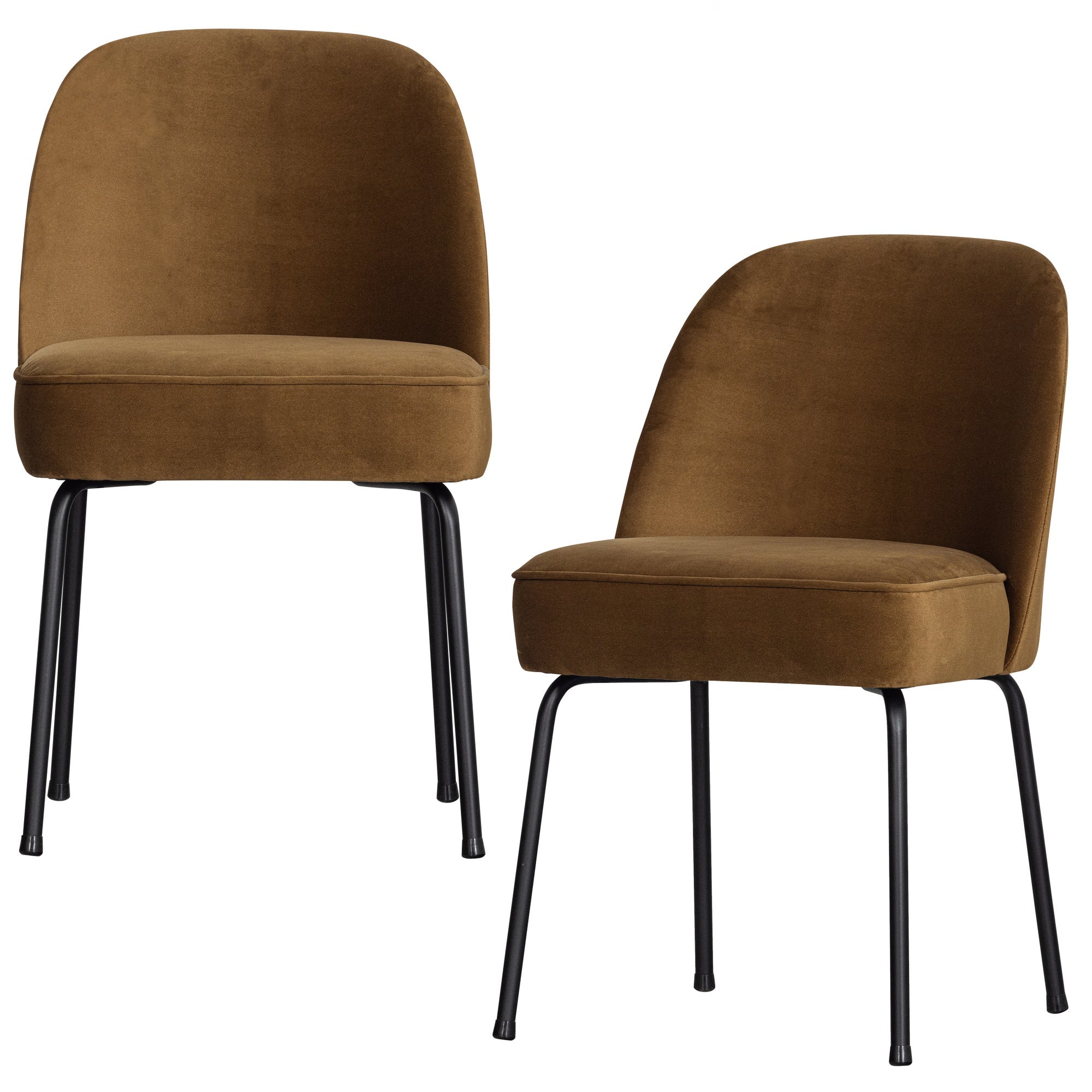WOOOD eetkamerstoelen Vogue- Fluweel - Honinggeel - Set van 2
