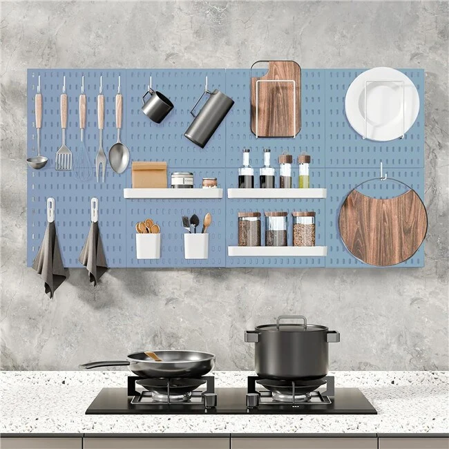 Wall-mounted storage set with 4 wall plates and 20 hanging accessories Wall plate organizer - 5.5 x 13 x 13 inches