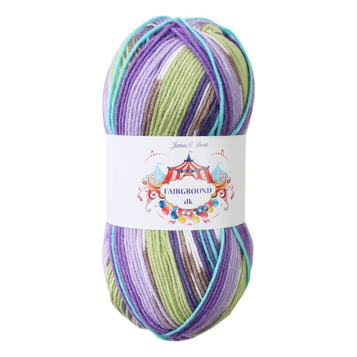 James C Brett Purple Lime Fairground DK Yarn 100g