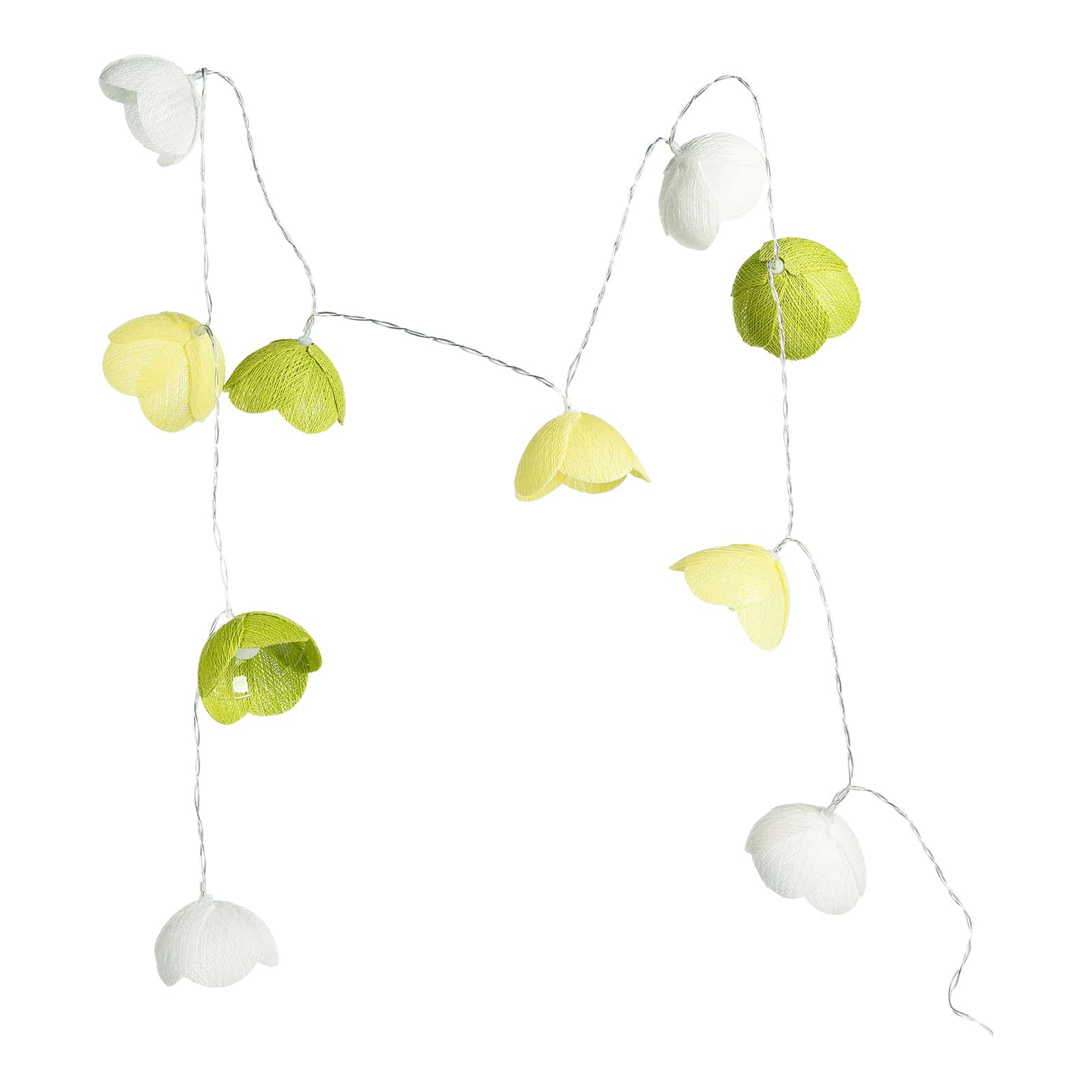 Outdoor-Lichterkette Mohnblume Weiß,L 1.850 mm