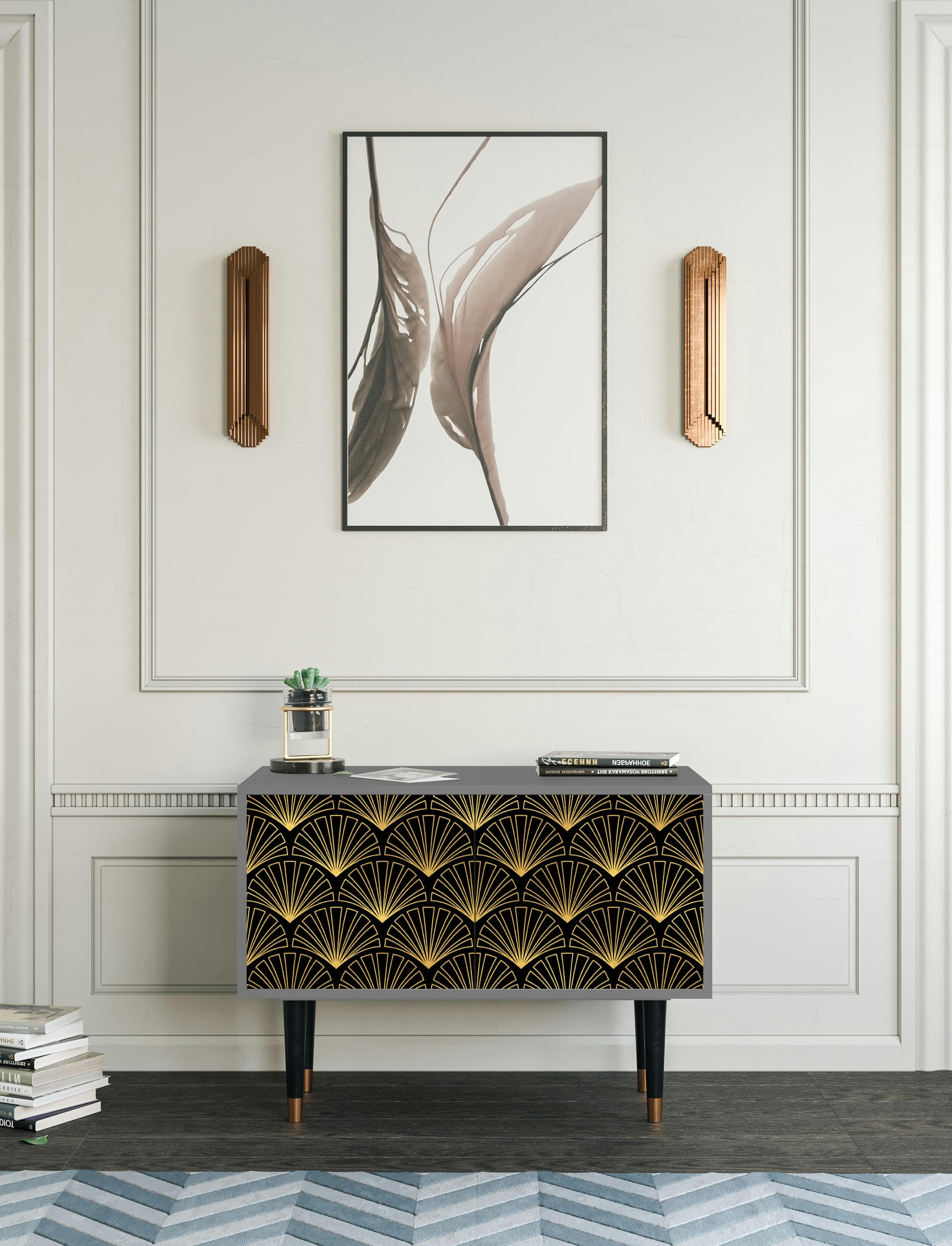 BIRD OF JUNO - Buffet bas  noir 2 portes L 94 cm