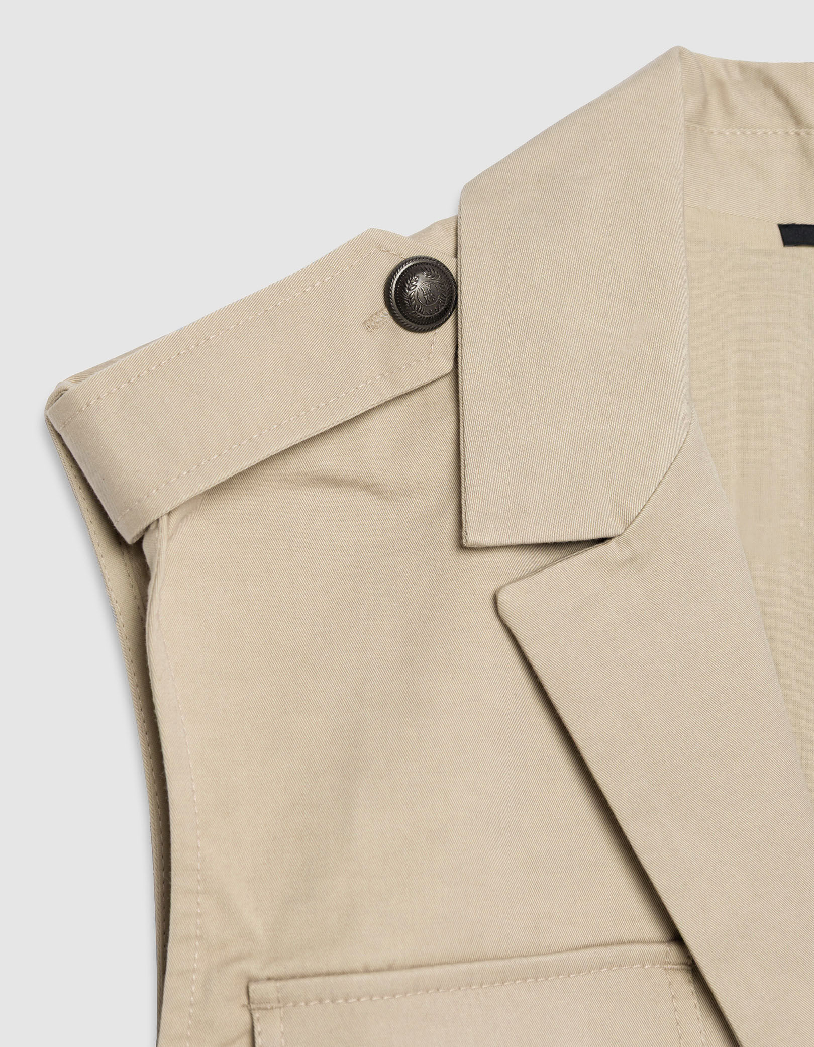 Veste saharienne beige sans manches Femme