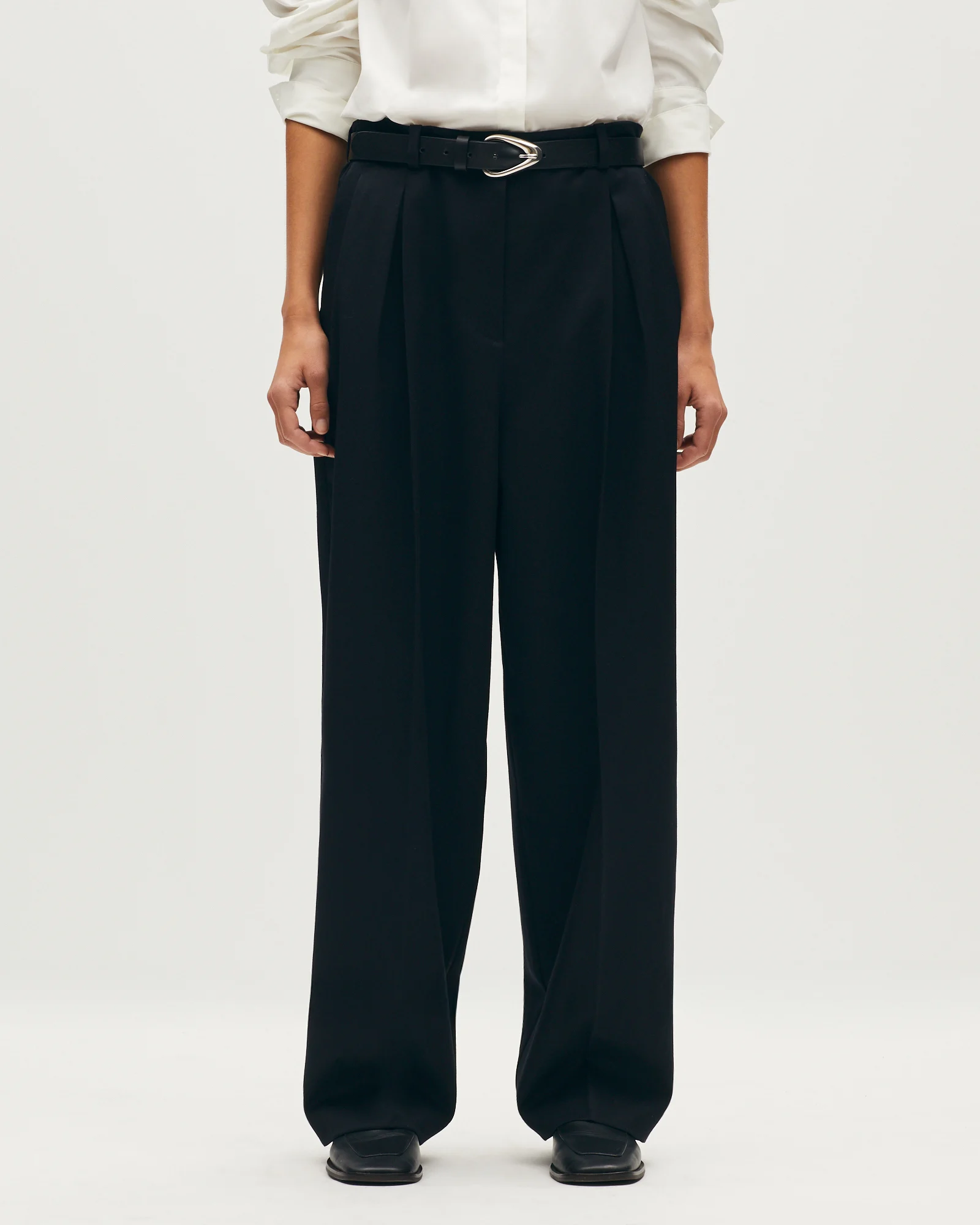 Pantalon barrel en laine