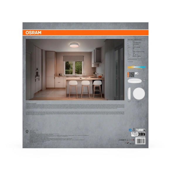 LED-Deckenleuchte, LxBxH: 48,5x48,5x8,5 cm, warmweiß, silberfarben