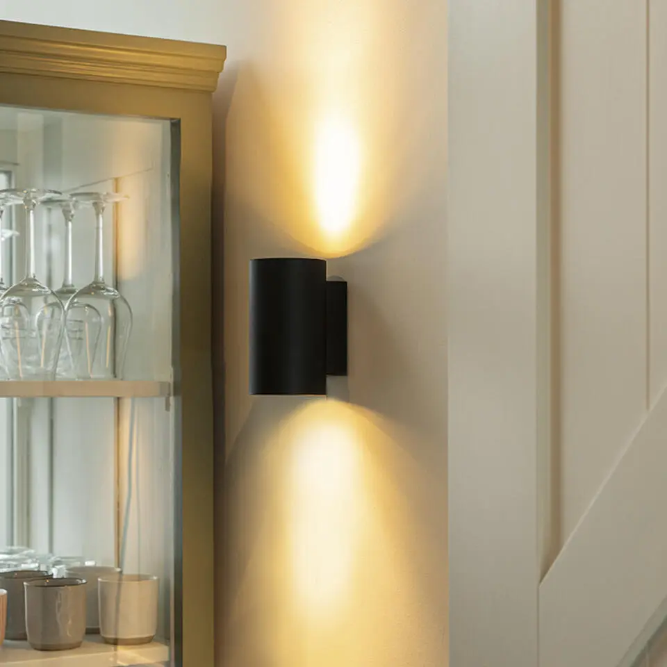 Qazqa up? en downlight lamp sandy zwart gu10