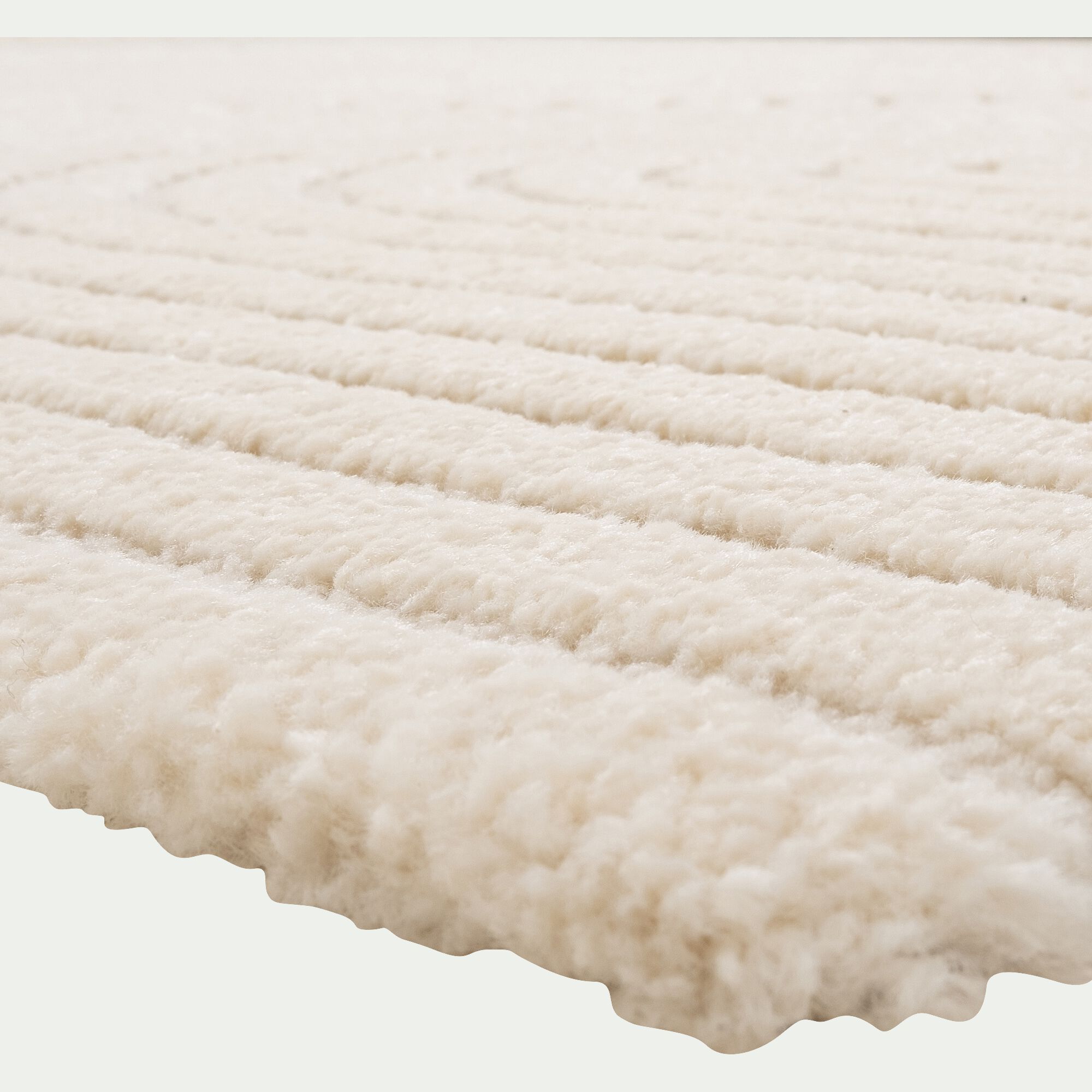 PELA - Tapis à motifs circulaire - blanc écru 200x290cm