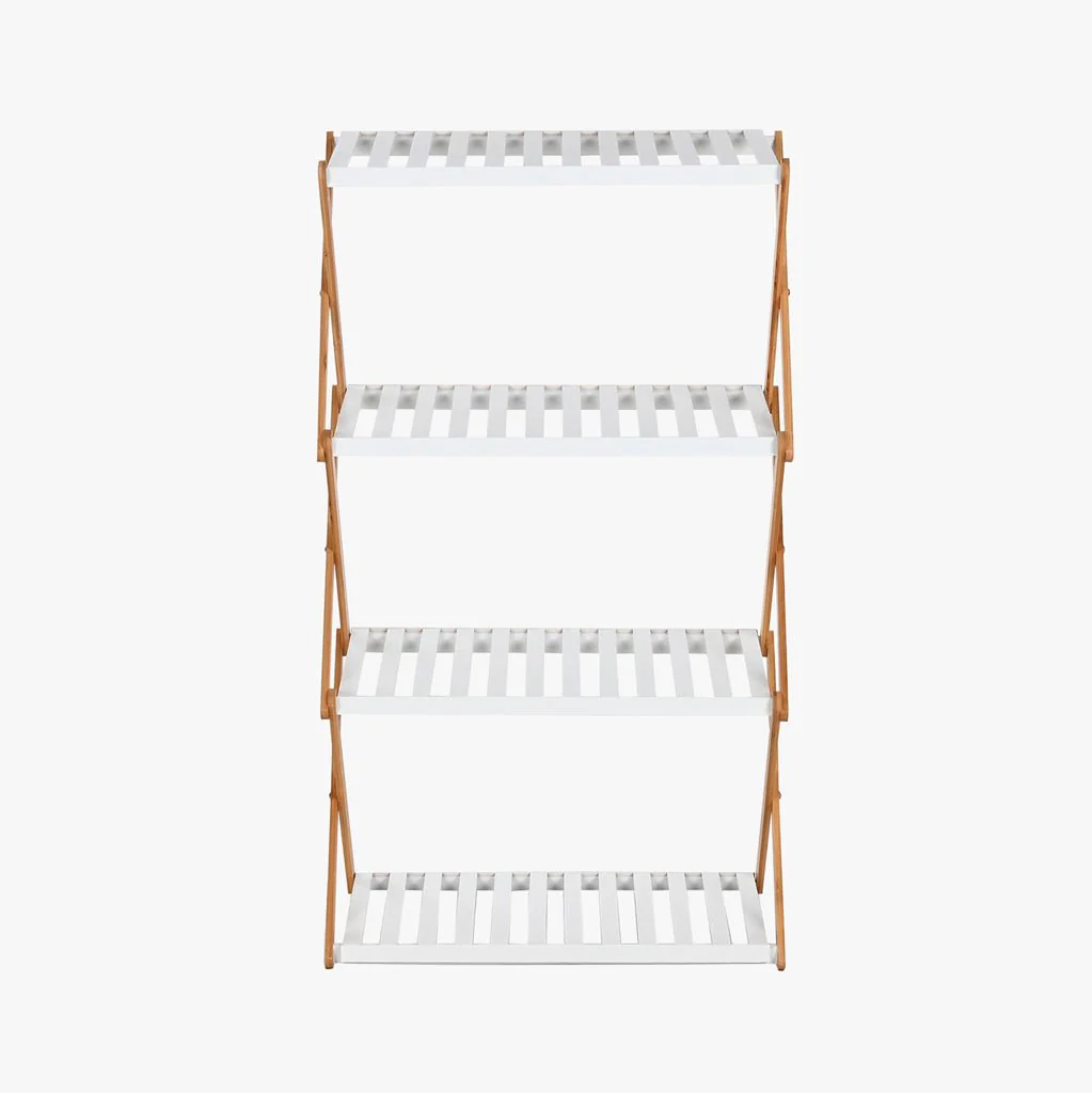Estante 4 Níveis Metal e Bambu 50,5x29x89,5 CLEAR