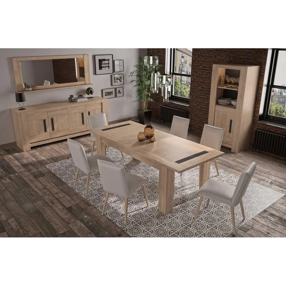 Uitschuifbare eettafel Bosy - blonde eik