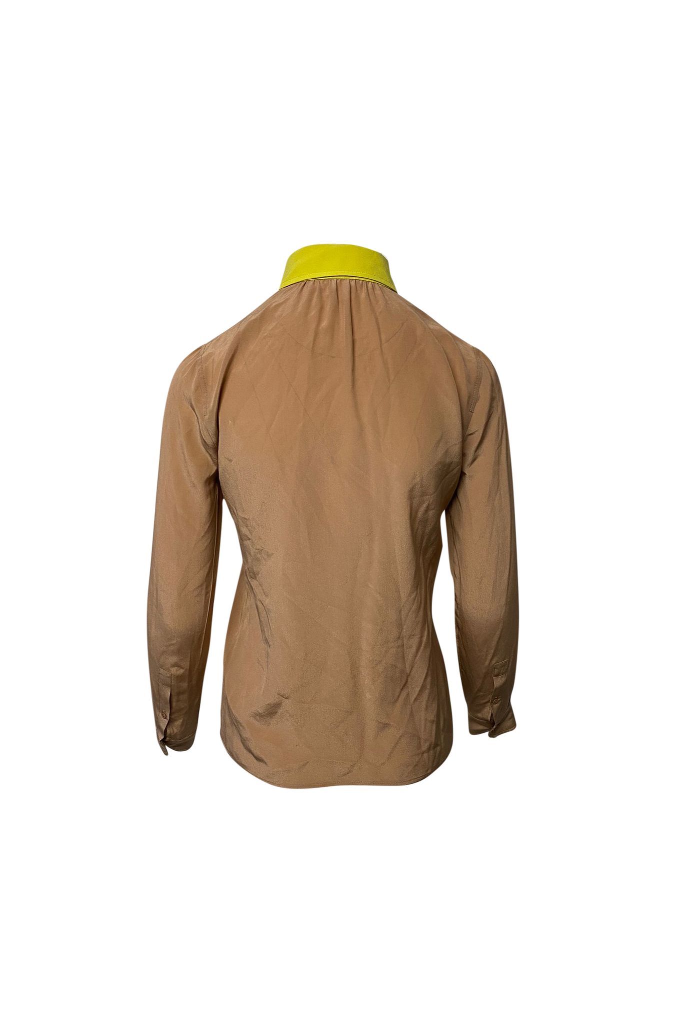 Gucci Preloved Buttondown Shirt in Brown Silk