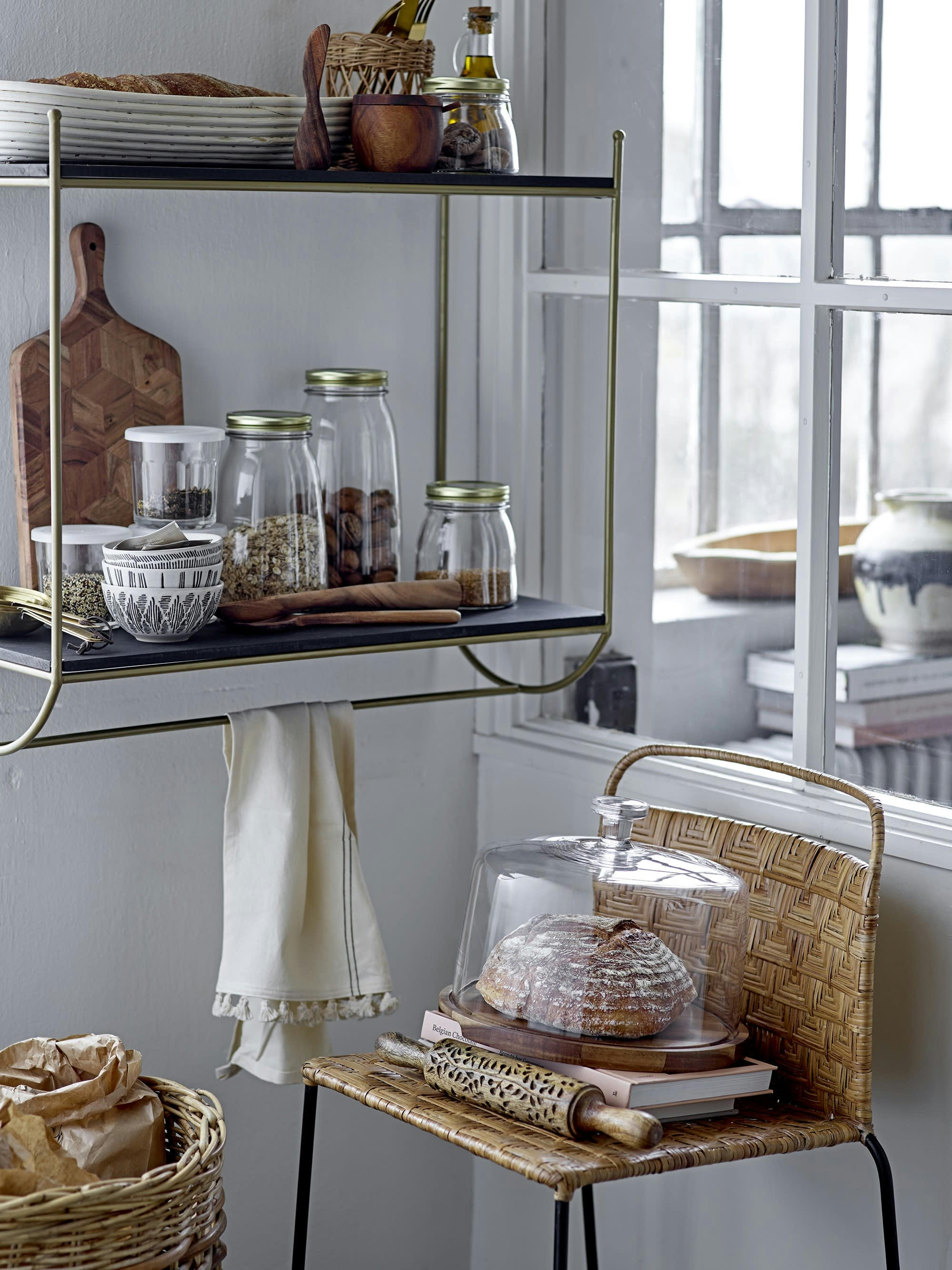 FILUKA - Panier à provisions en rotin beige