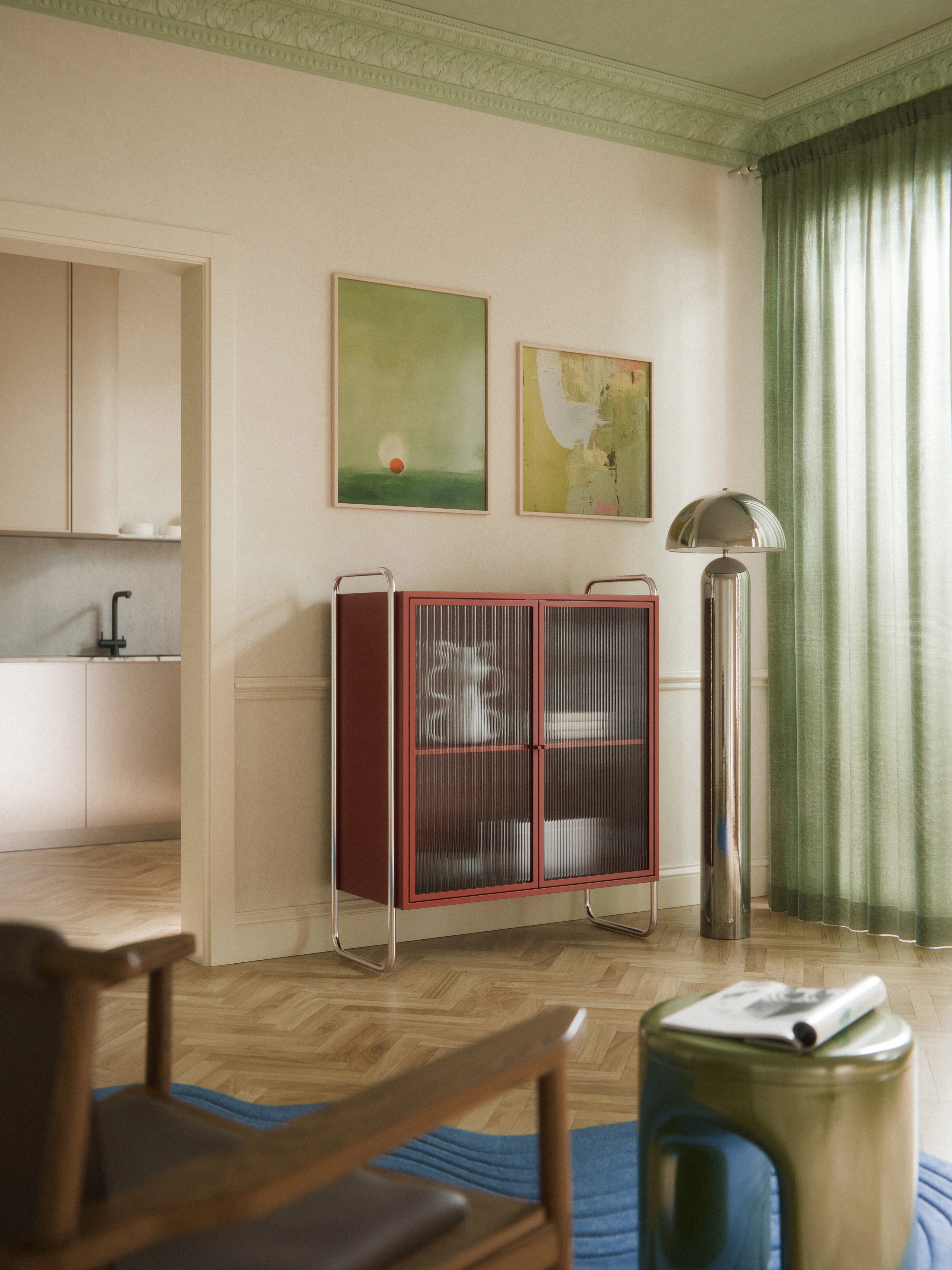 Metall-Vitrine Robyn mit Glas-Front