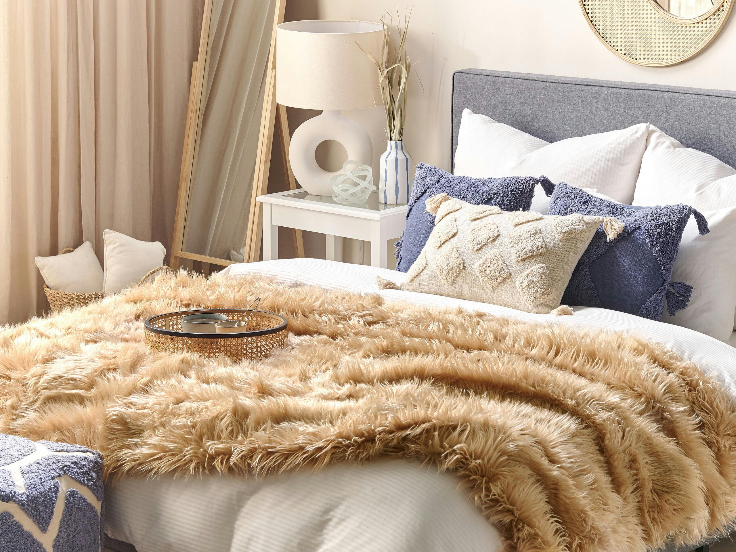 DELICE - Plaid en acrylique marron 200x150cm