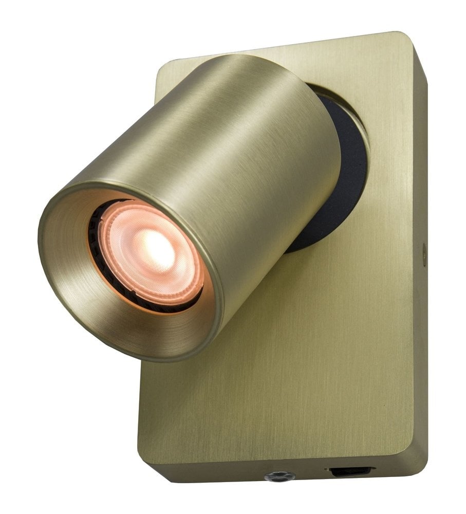 Artdelight wandlamp Megano - 1 lichts - 12 x 16  cm - mat goud