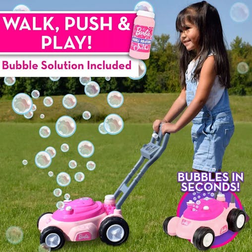 Barbie Bubble N Go Mower with 4oz Bottle - Pink / Blue
