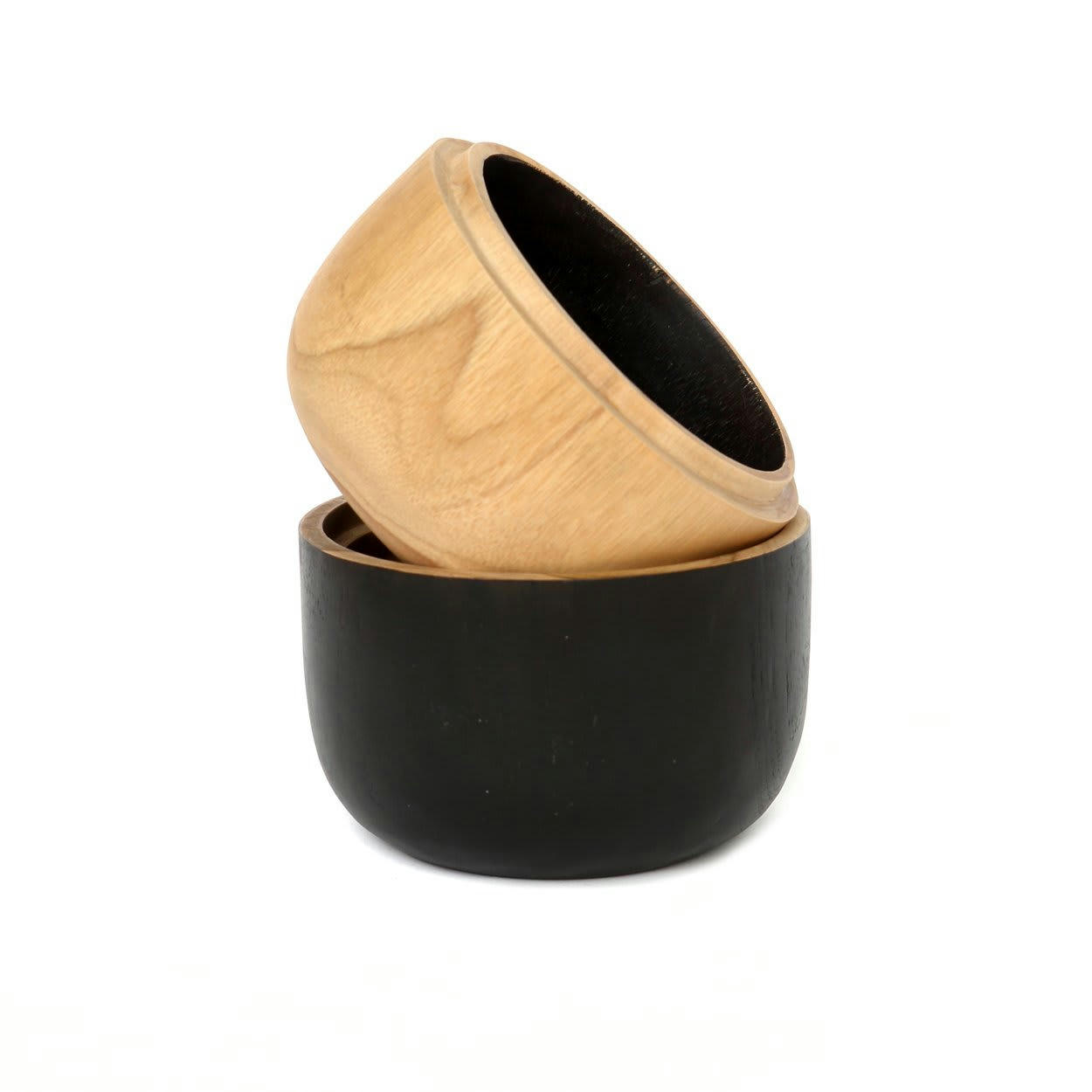 BONDI - Bol en bois de teck naturel noir