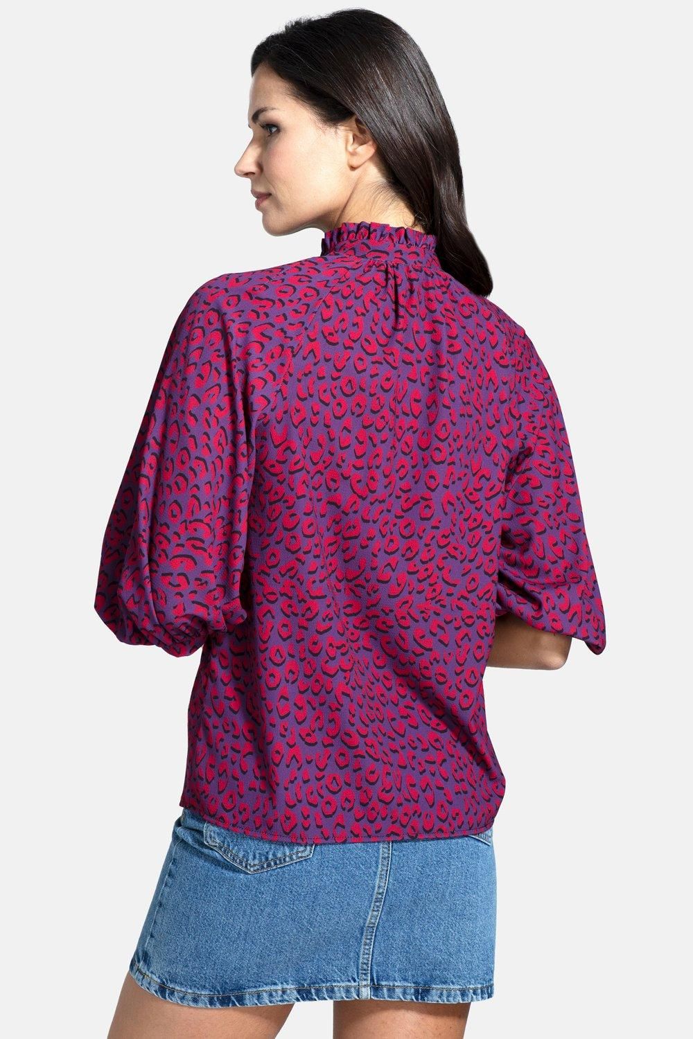 Hot Squash Balloon Top with High Collar