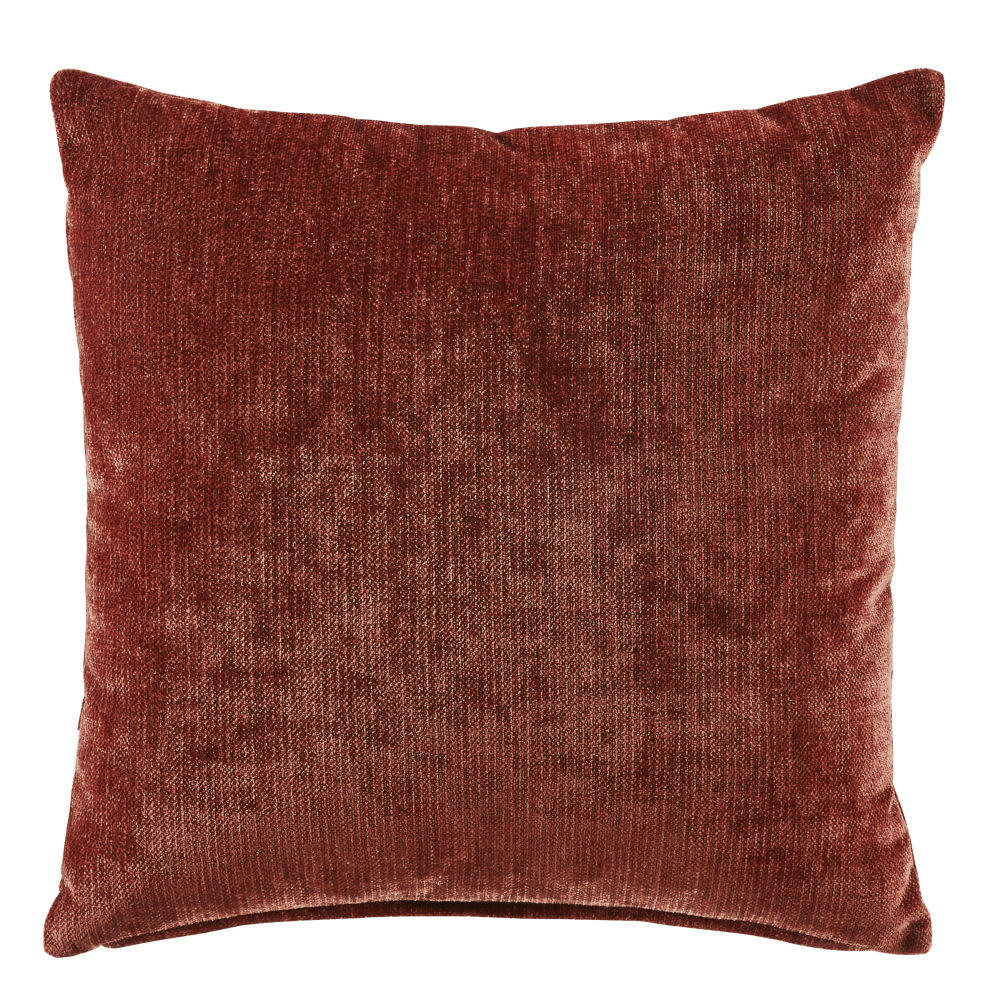 VINTAGE VELVET - Coussin en velours de polyester recyclé terracotta effet vieilli 45x45