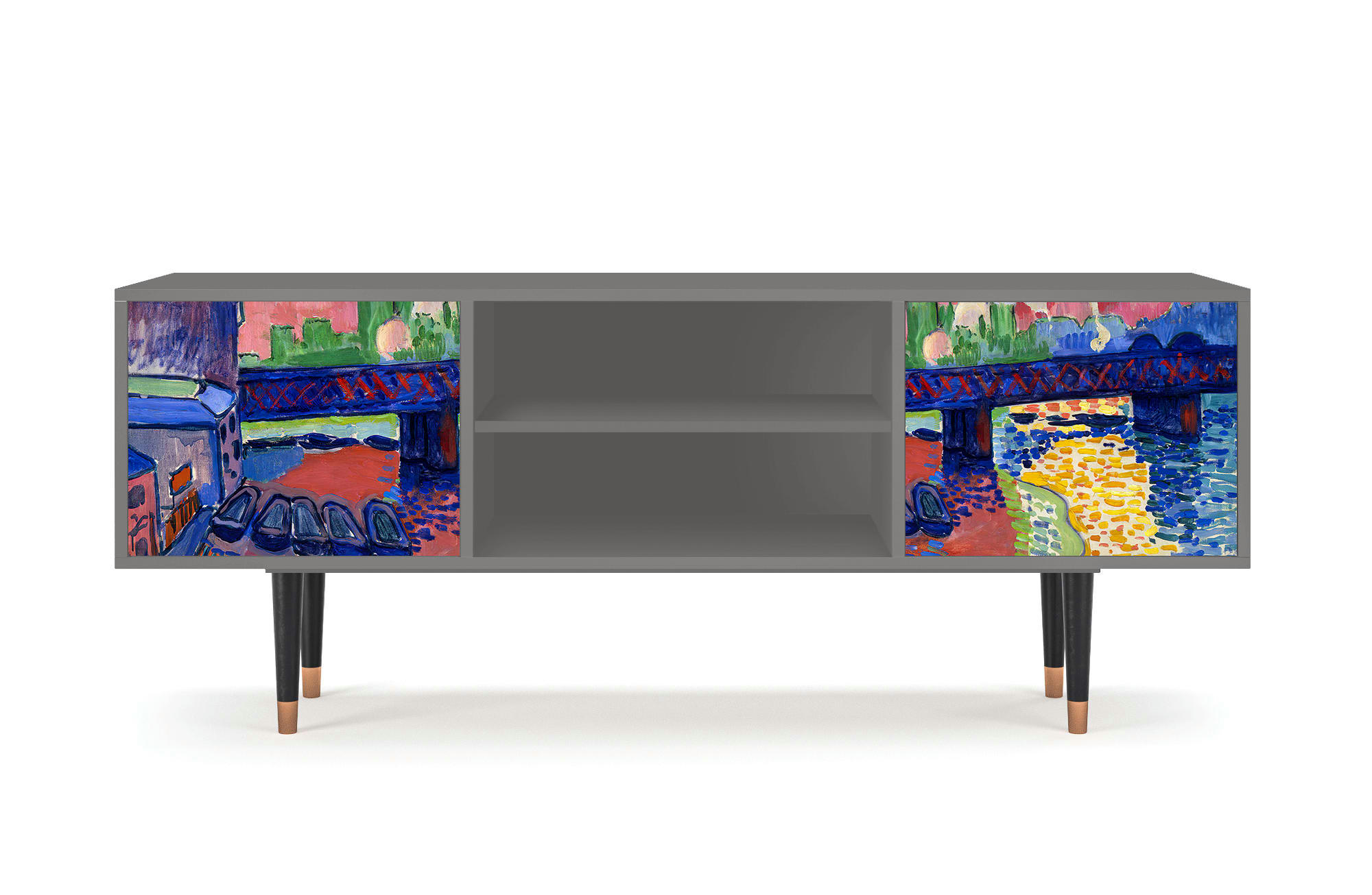 CHARING CROSS BRIDGE BY ANDRE DEAIN - Meuble TV  multicolore 2 portes L 170 cm